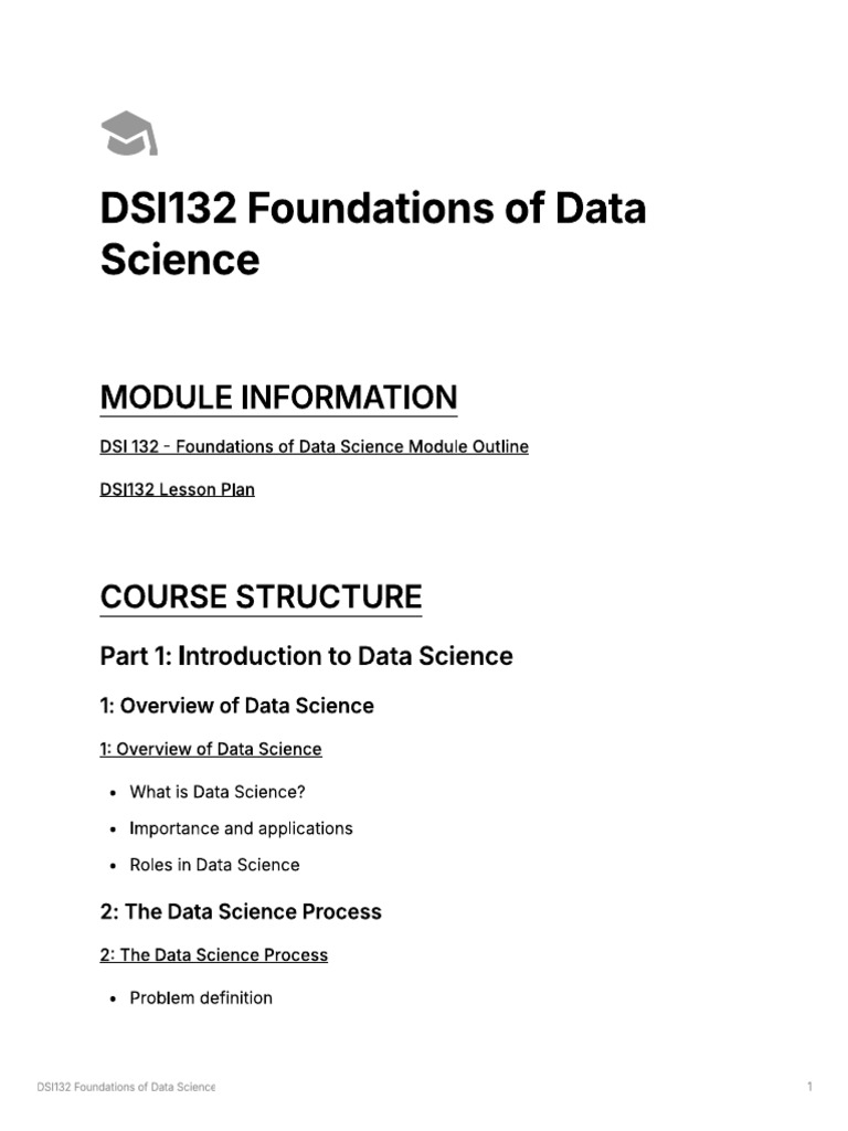 Data Science Course Outline | PDF
