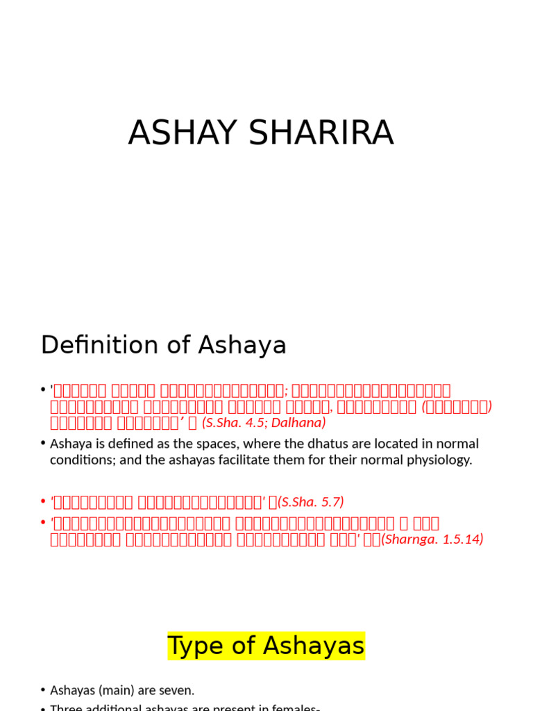 Understanding Ashaya Types in Ayurveda | PDF
