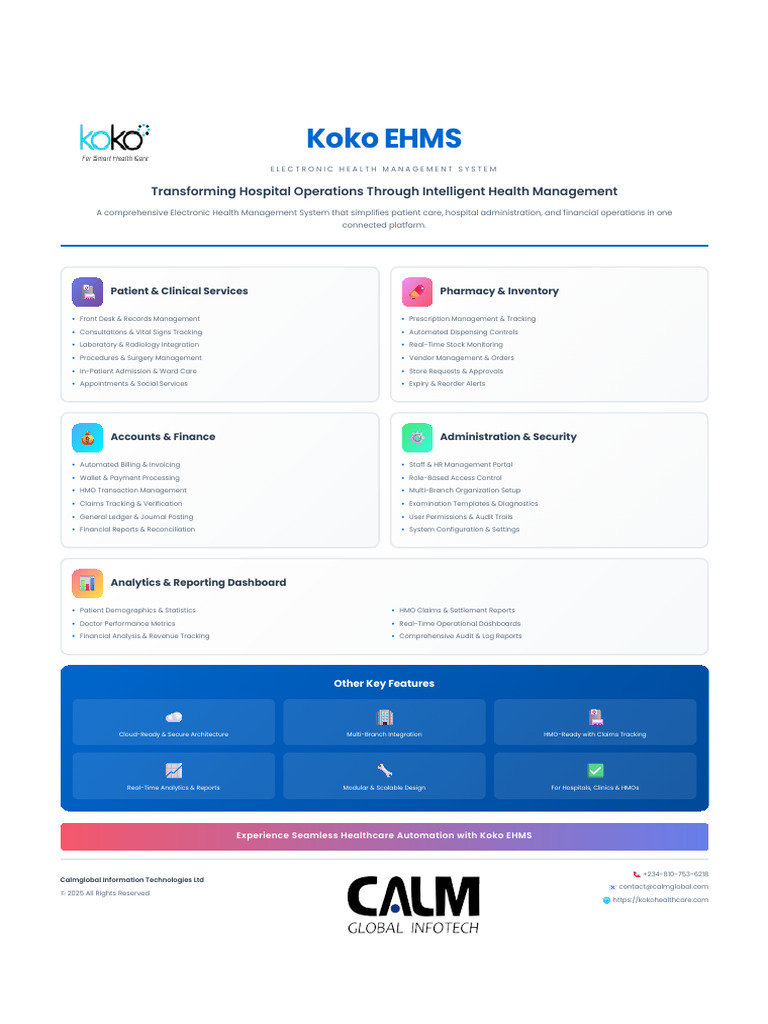 Koko EHMS: Streamlined Health Management | PDF | Health Maintenance ...