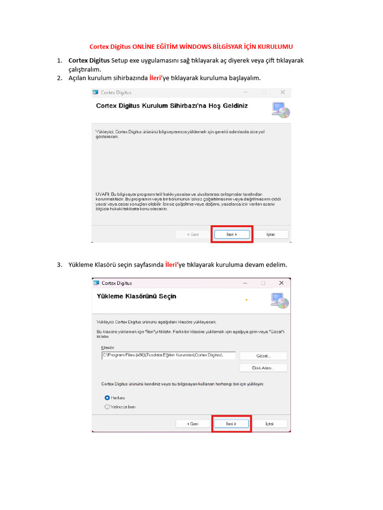 Cortex Digitus Windows Kurulumu | PDF