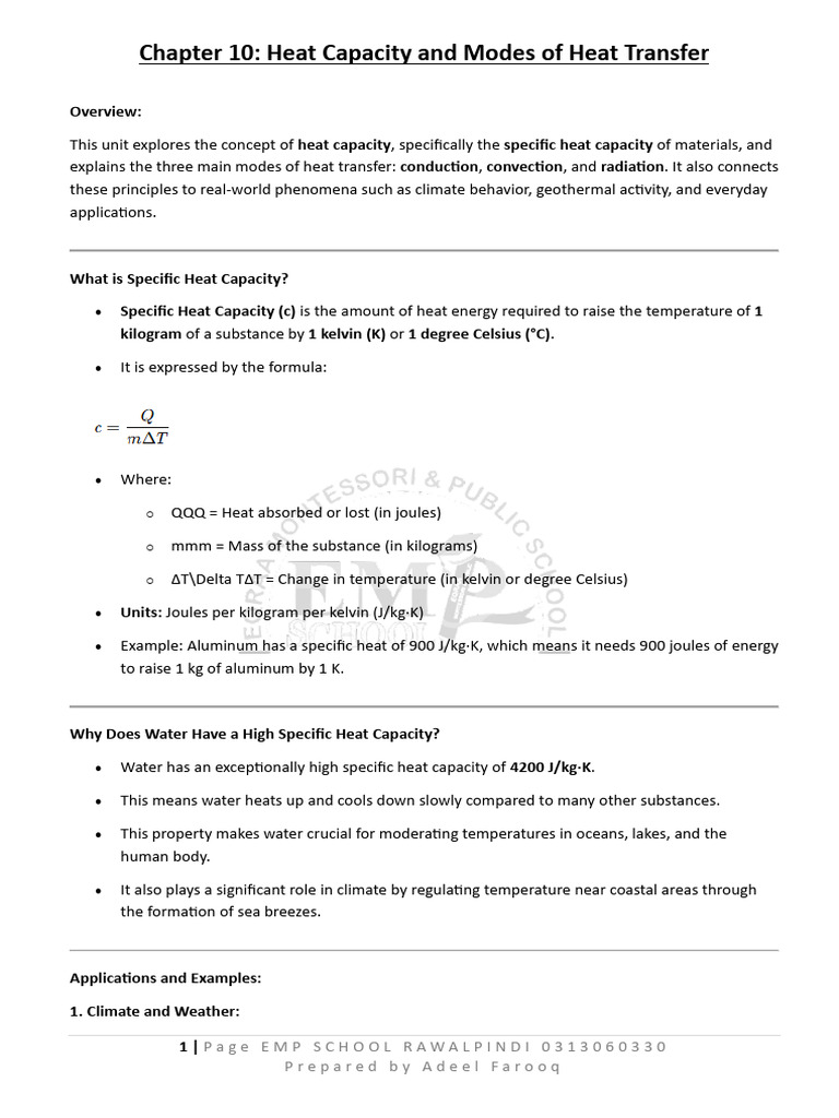 Heat Capacity and Heat Transfer Modes | PDF | Climate Change ...