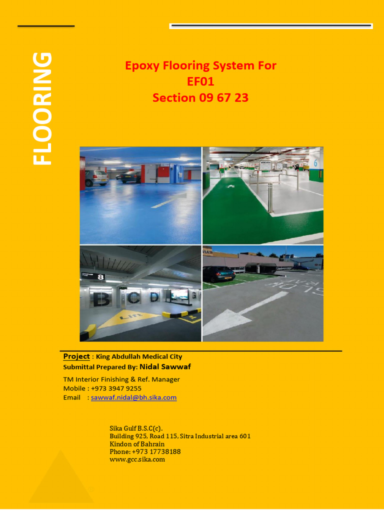 Epoxy Flooring System Submittal Guide | PDF | Concrete | Epoxy