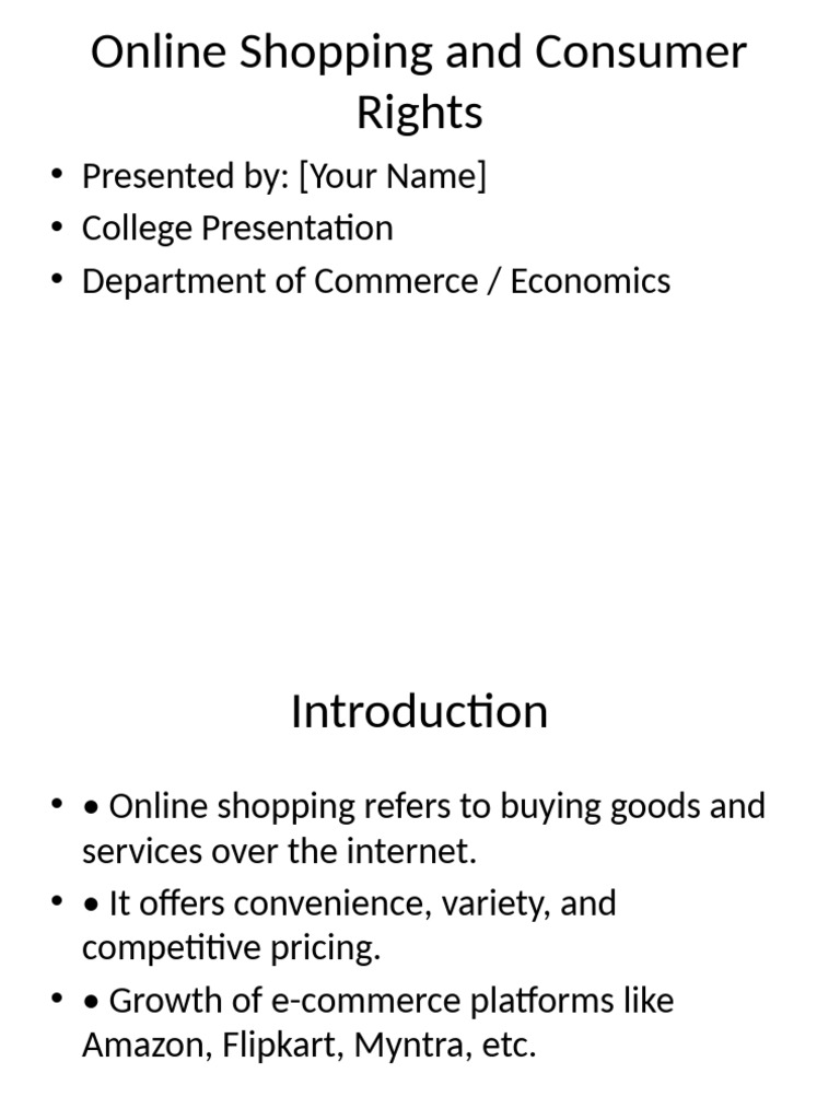 Online Shopping: Consumer Rights Guide | PDF | Online Shopping | E Commerce