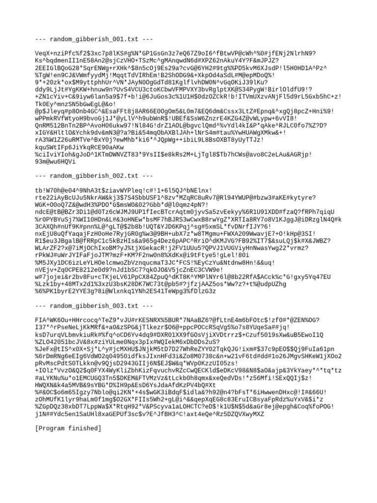 Random Gibberish Text Files | PDF