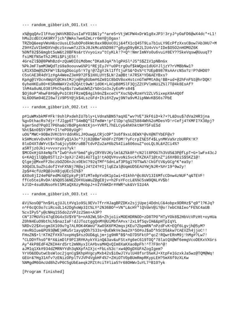 Random Gibberish Text Files | PDF
