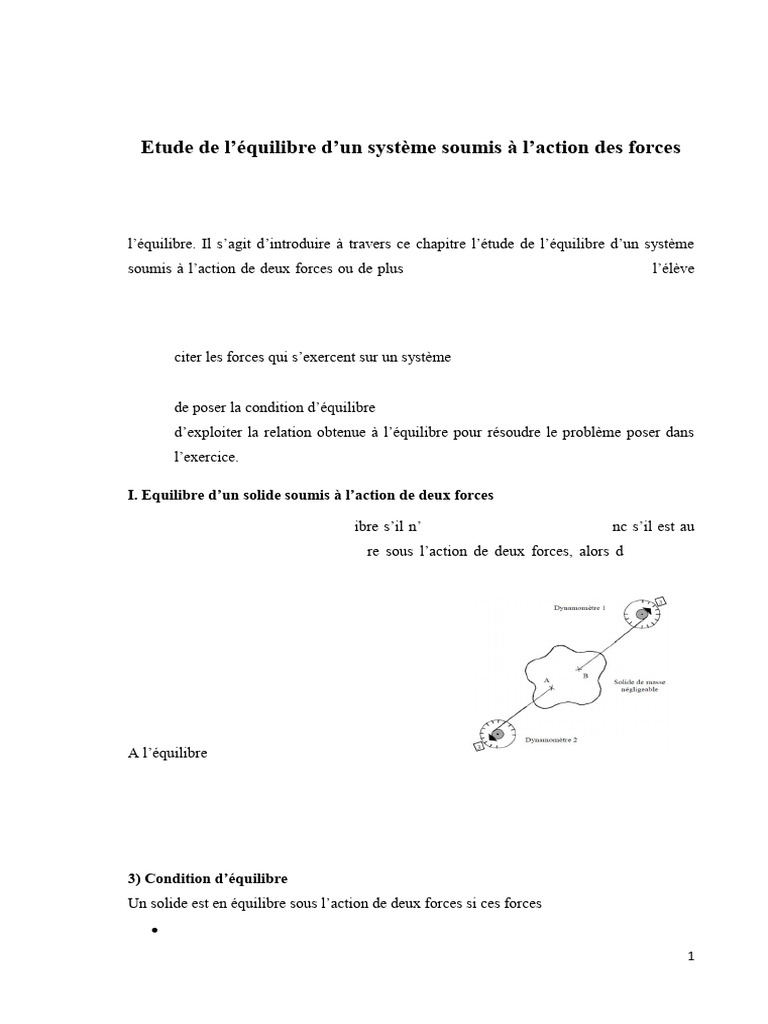 Statique des forces : Équilibre et moments | PDF | Moment d'une force ...