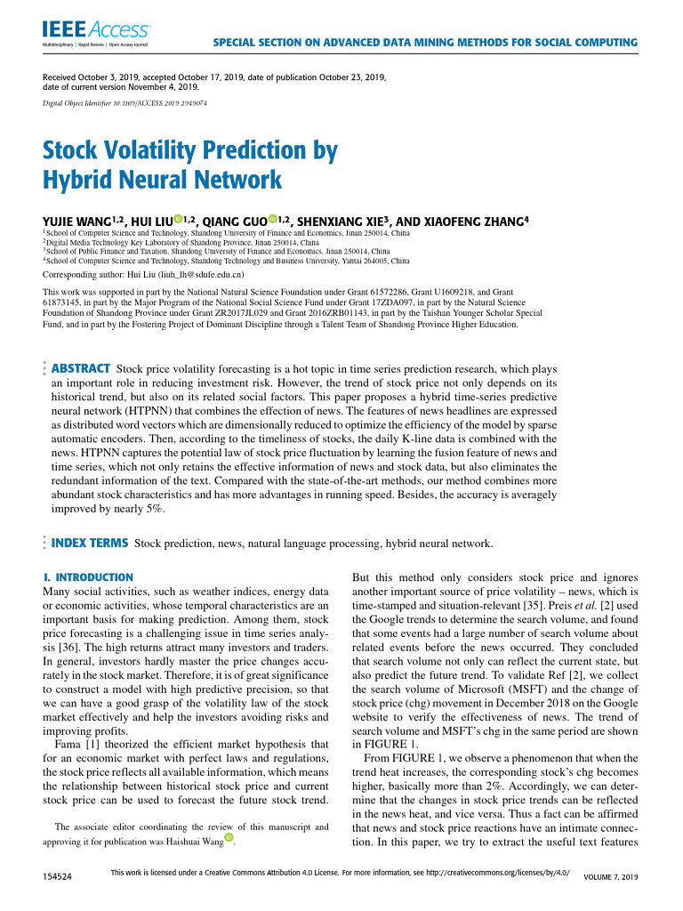 Hybrid Neural Network for Stock Volatility | PDF | Deep Learning ...
