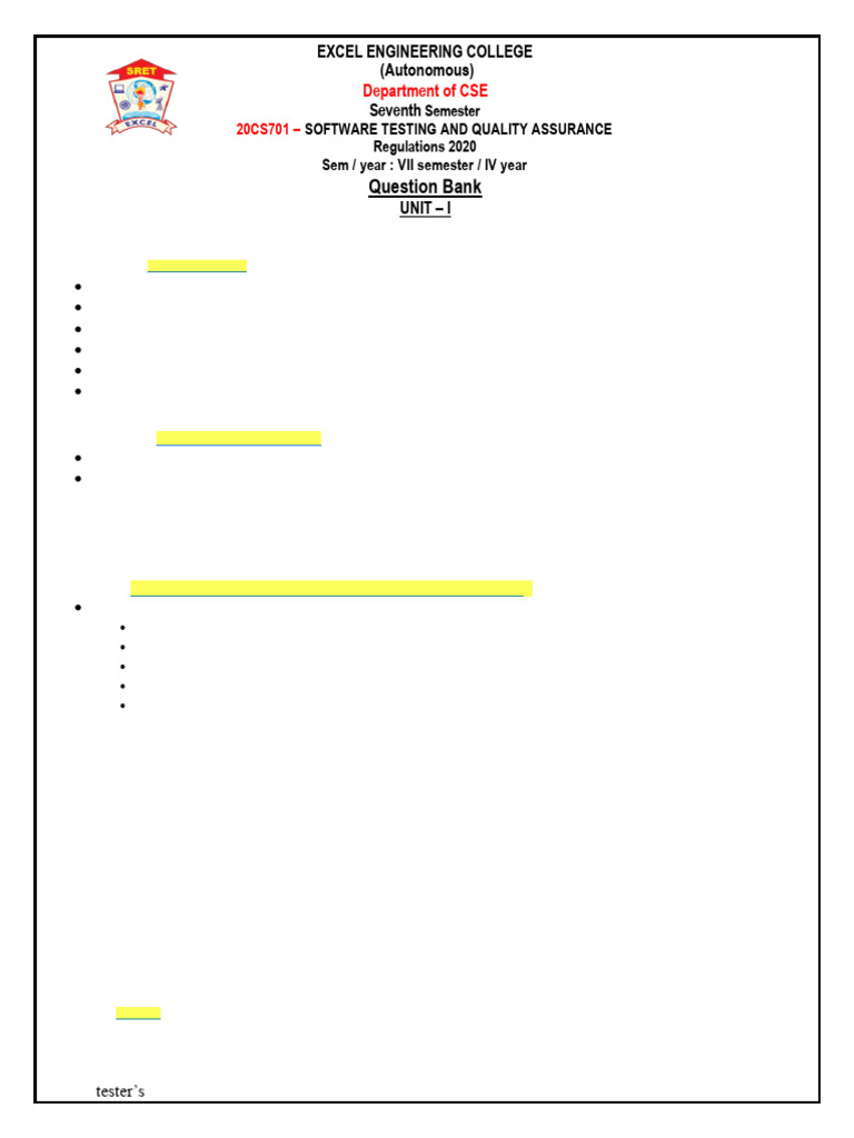 Software Testing and Quality Assurance Guide | PDF | Software Testing ...