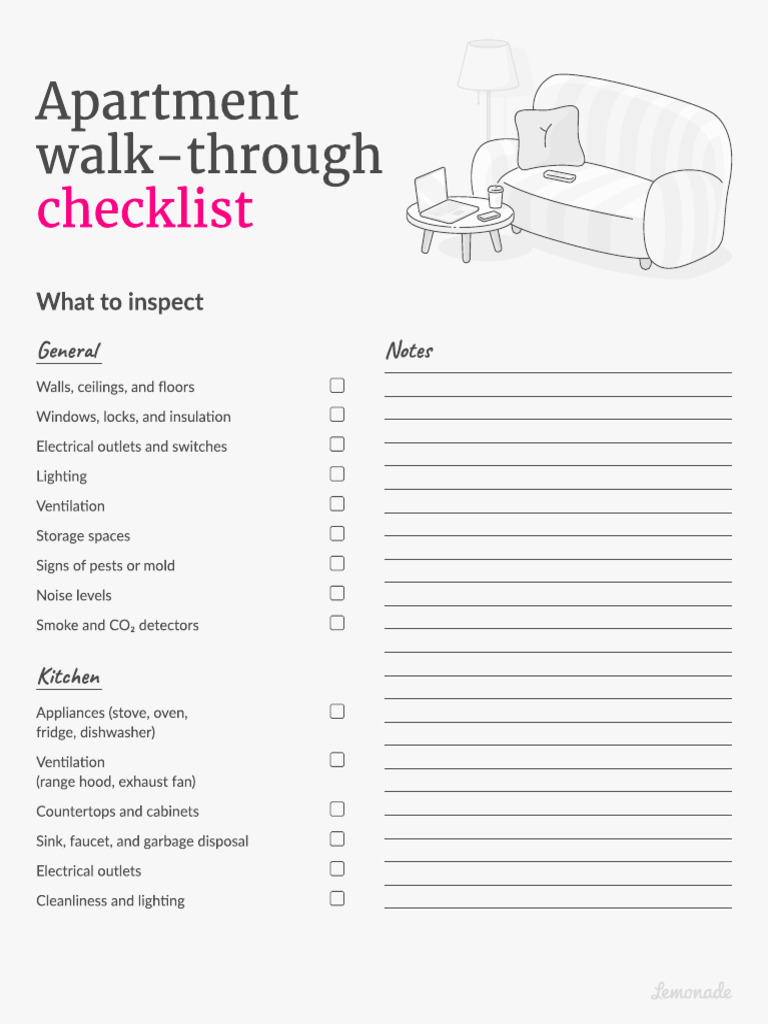 Apartment Walk-Through Inspection Checklist | PDF