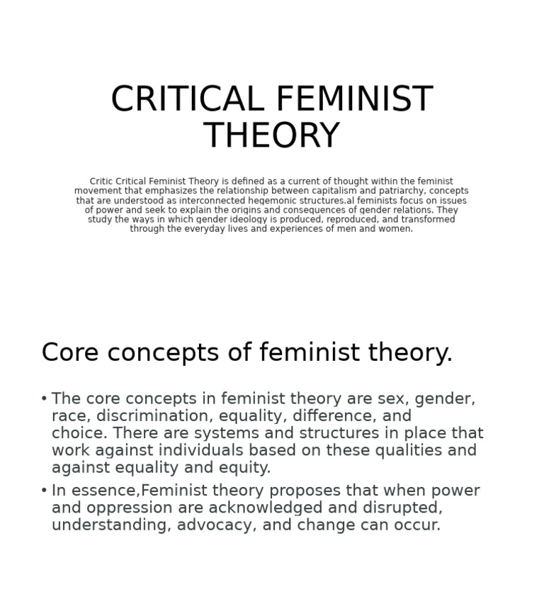 Understanding Critical Feminist Theory | PDF
