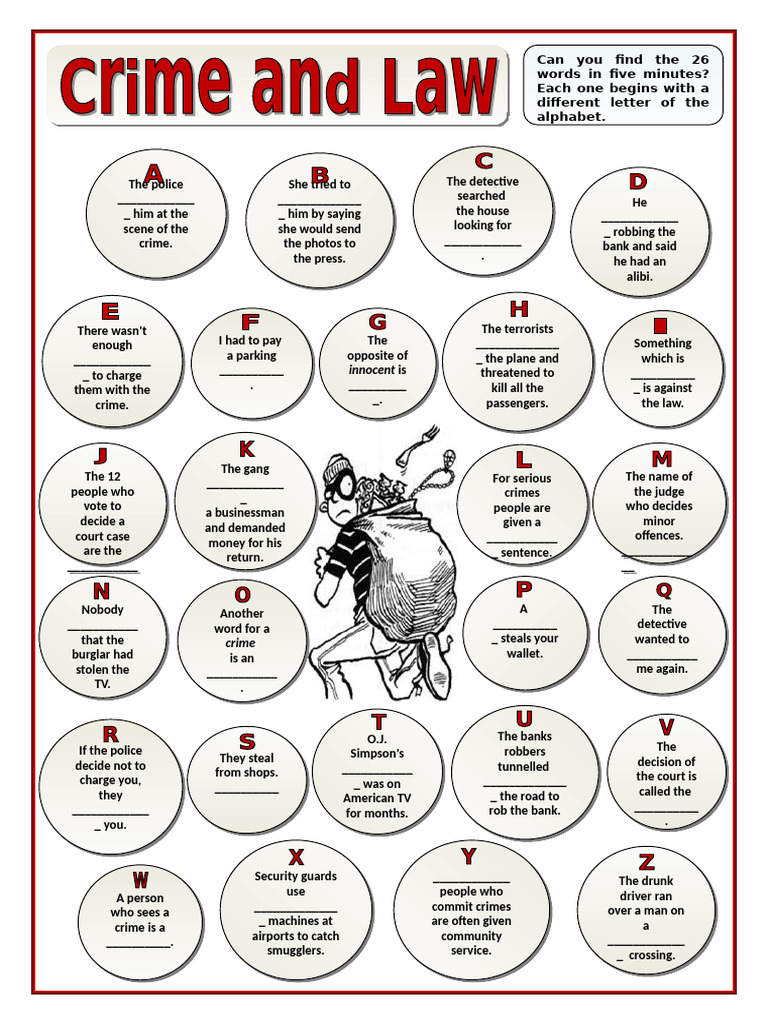 26 Crime-Related Words Challenge | PDF | Burglary | Robbery