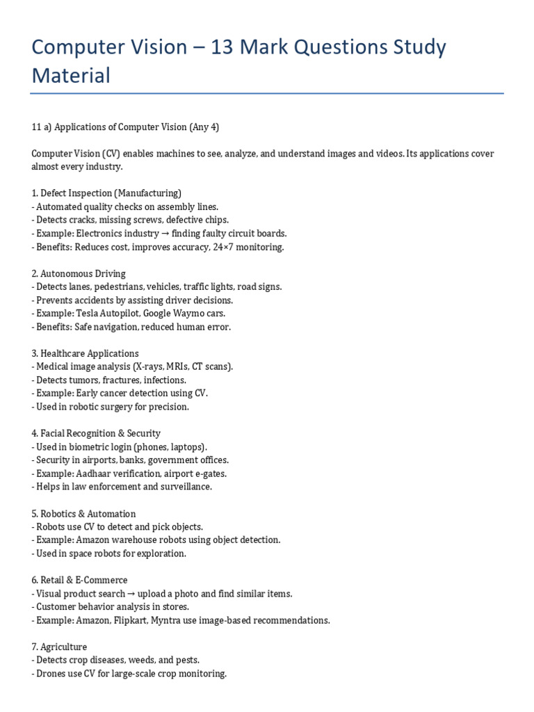 Computer Vision Applications & Techniques | PDF | Image Segmentation ...