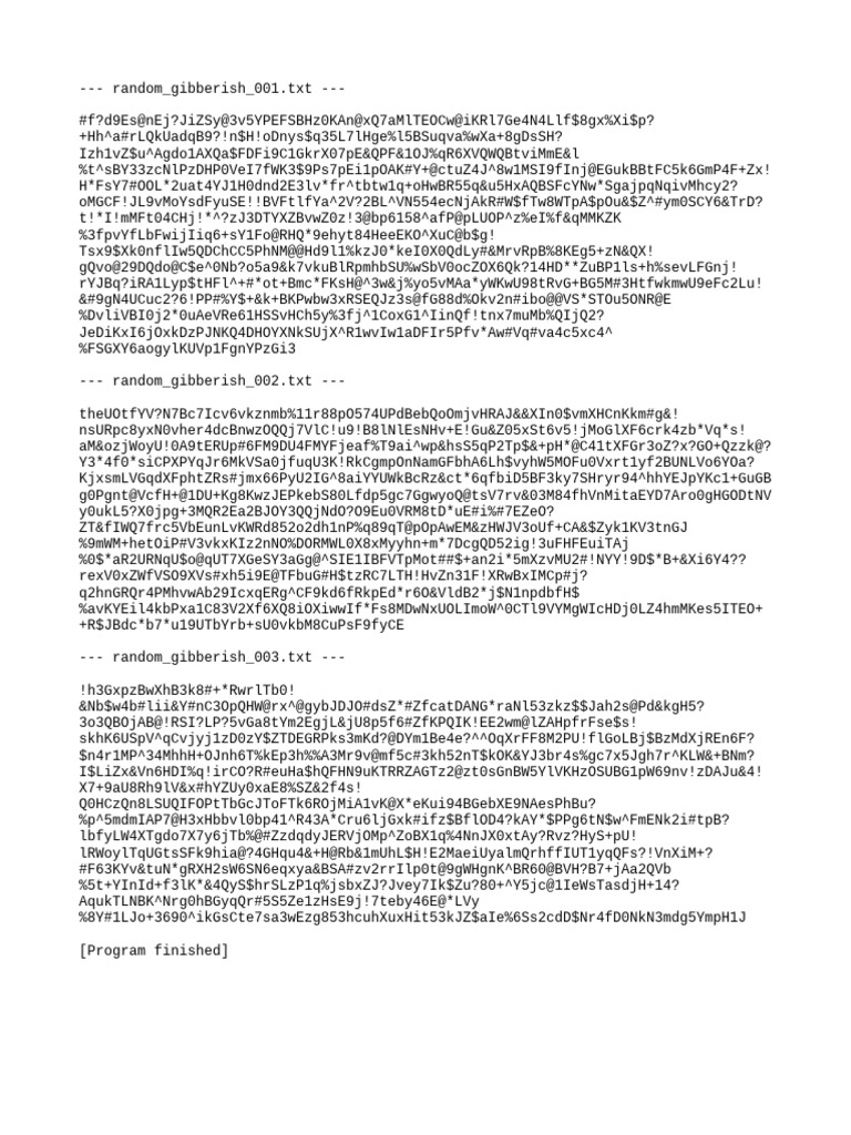 Random Gibberish Text Files | PDF
