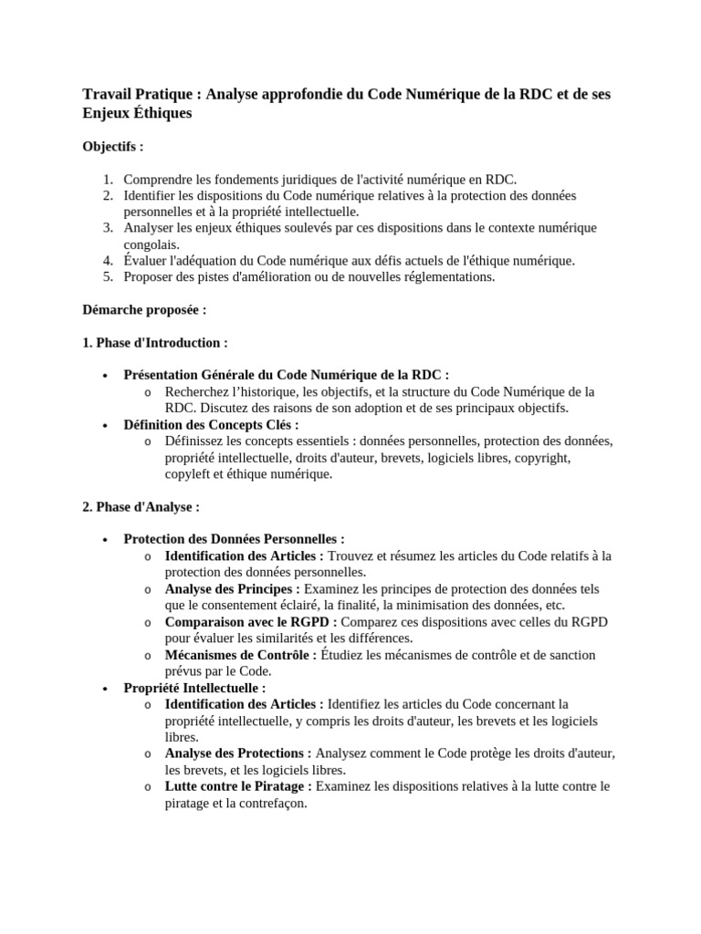 Analyse du Code Numérique en RDC | PDF | Propriété intellectuelle ...