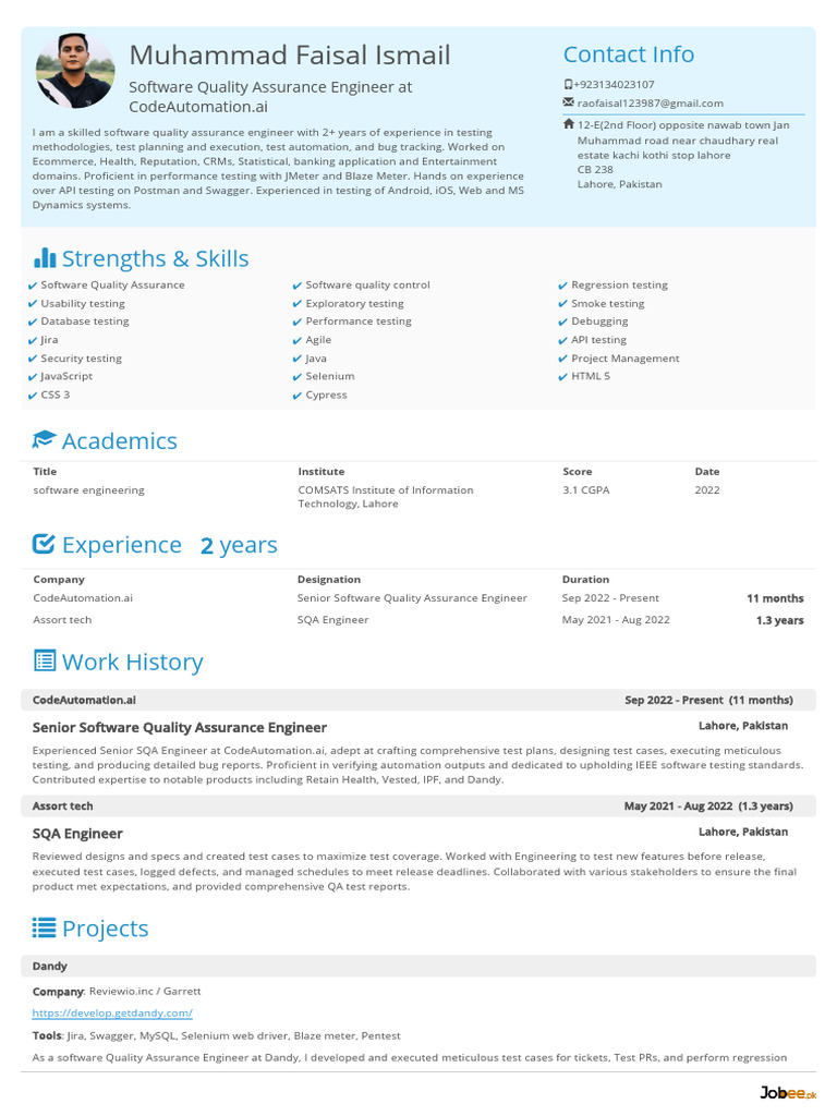 Software Quality Assurance Engineer Profile | PDF | Selenium (Software ...