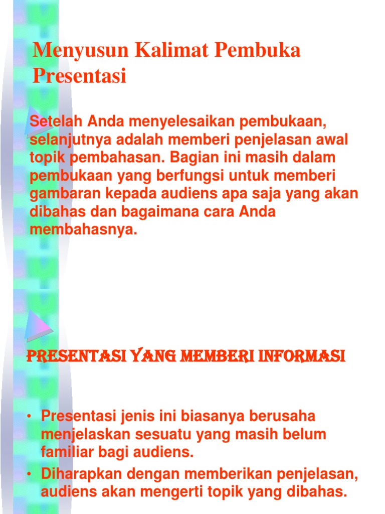 Menyusun Kalimat Pembuka Presentasi