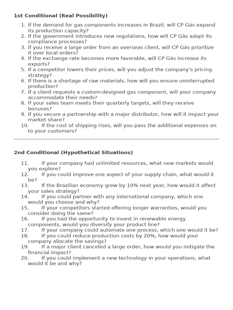 Conditional Scenarios for CP Gás Strategy | PDF