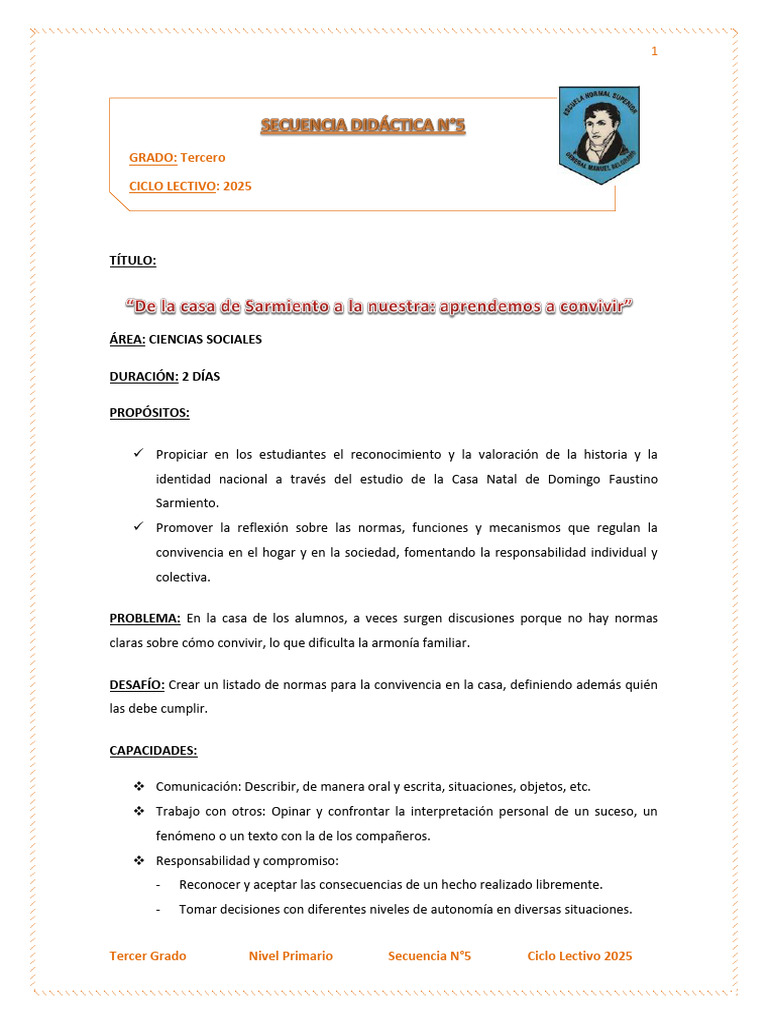 Historia y Normas de Convivencia en Tercer Grado | PDF
