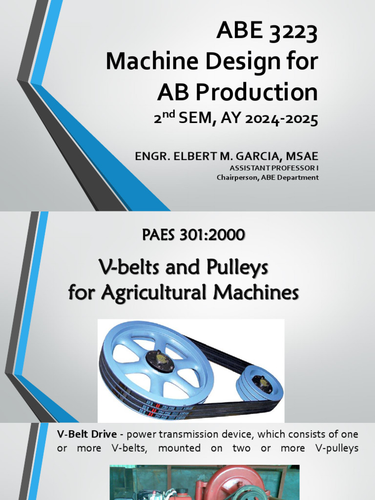V-Belt and Pulley Design for Agriculture | PDF | Belt (Mechanical ...