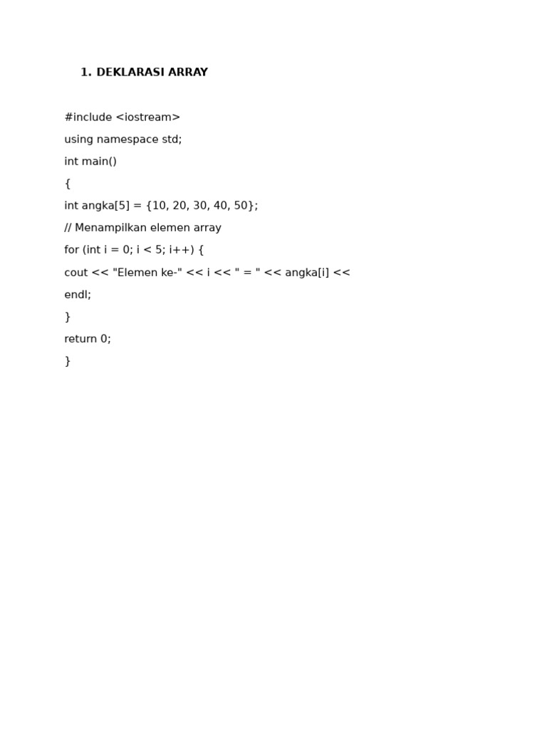 C++ Array Basics and Examples | PDF