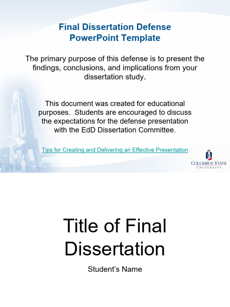 EdD Dissertation Defense Presentation Guide | PDF
