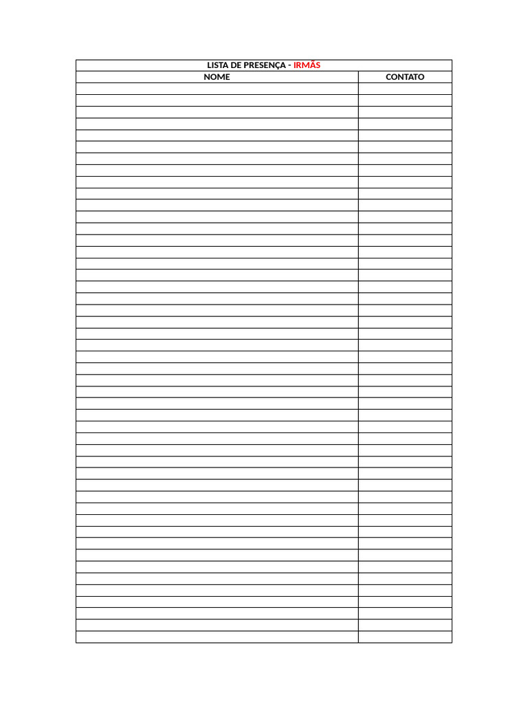 Lista de Presença | PDF