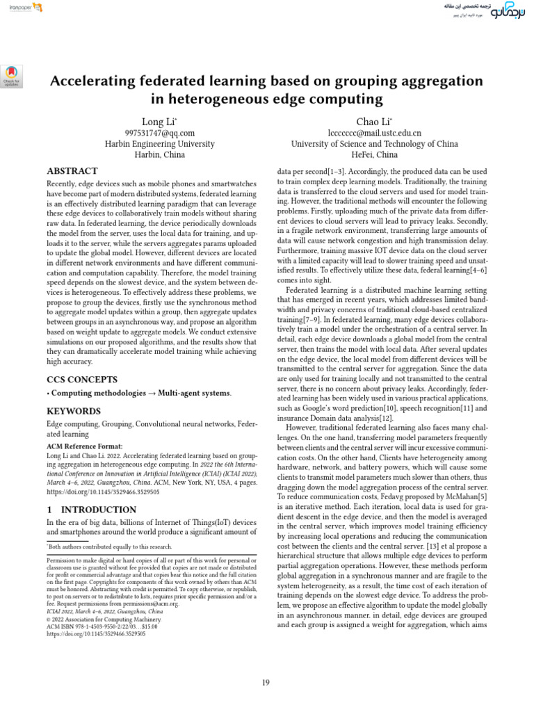 Accelerating Federated Learning via Grouping | PDF | Computing ...