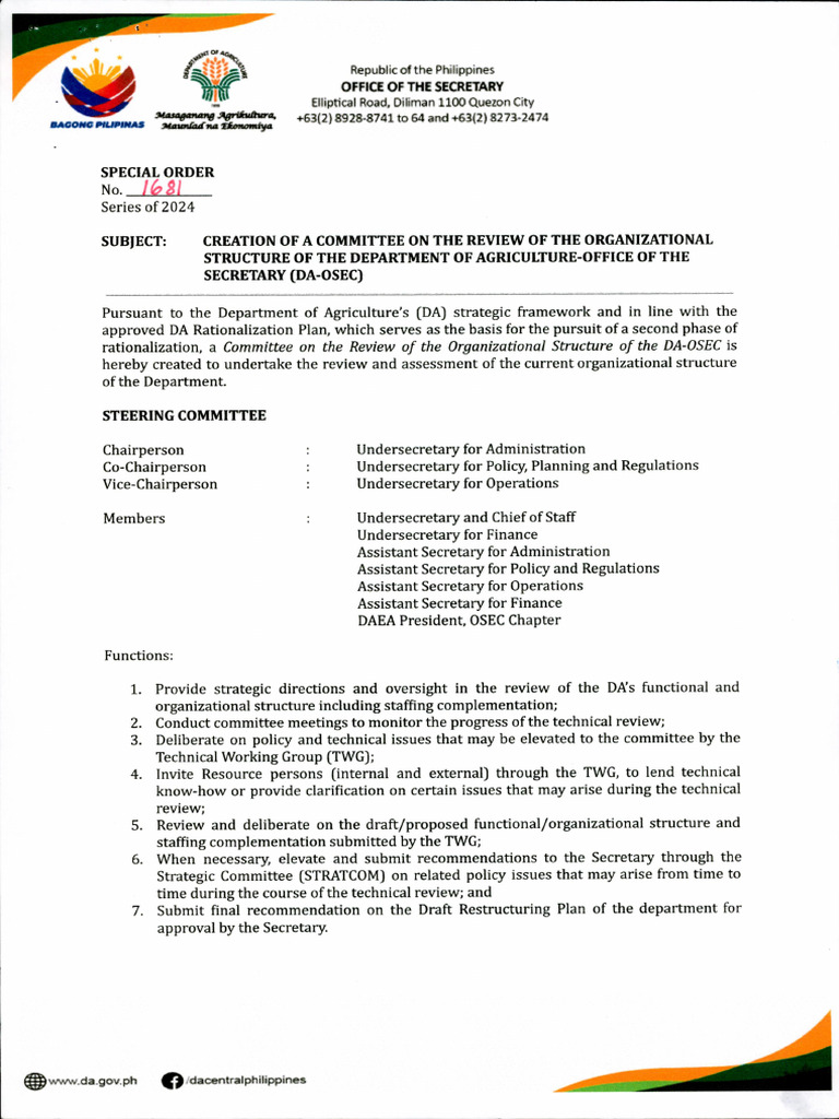 Committee Creation for DA-OSEC Review | PDF | Governance