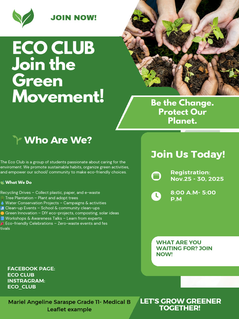 Join the Eco Club: Go Green Today! | PDF