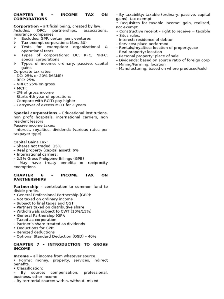 Corporate and Partnership Income Tax Guide | PDF | Taxes | Income