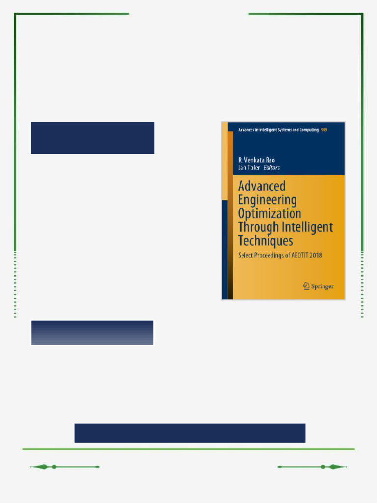 Advanced Engineering Optimization Through Intelligent Techniques ...