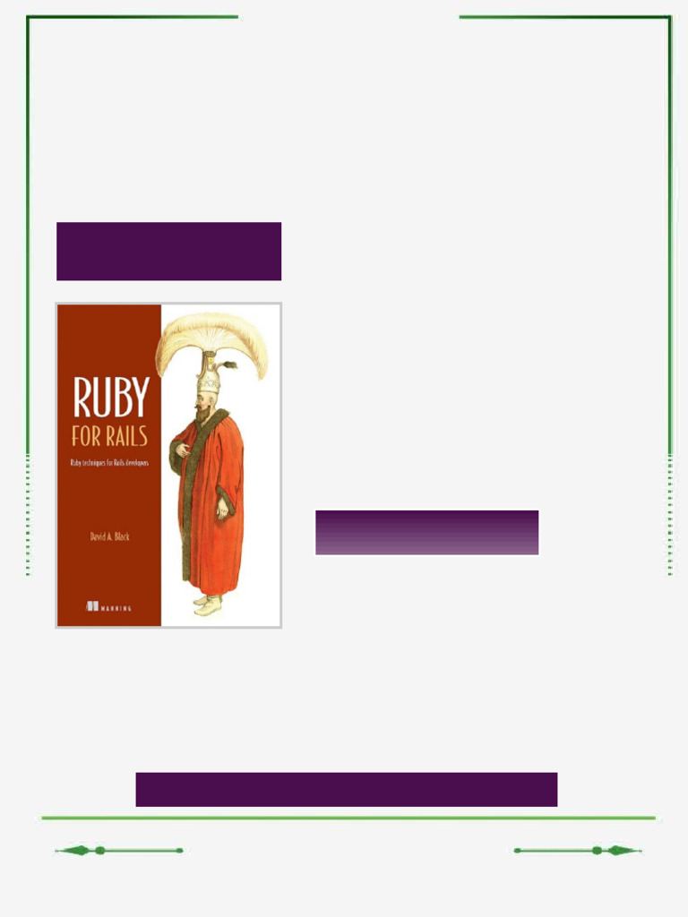 Ruby for Rails Ruby techniques for Rails developers David Black ebook ...