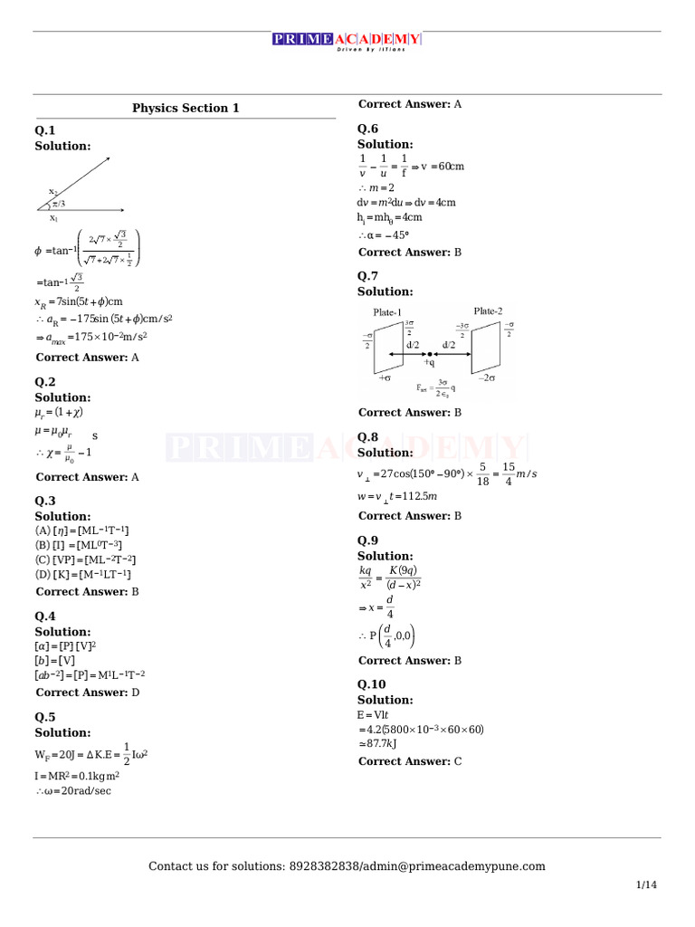 Physics and Chemistry Solutions Guide | PDF | Mole (Unit) | Physical ...