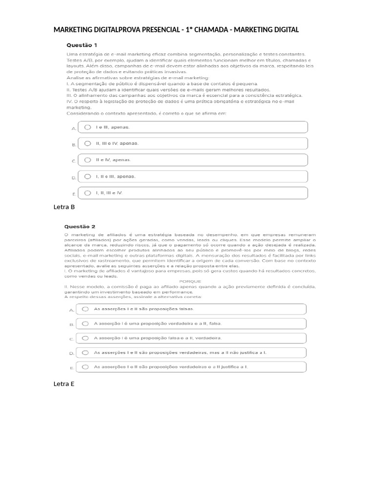 Marketing Digital: Estratégias e Avaliações | PDF | Marketing | Design ...