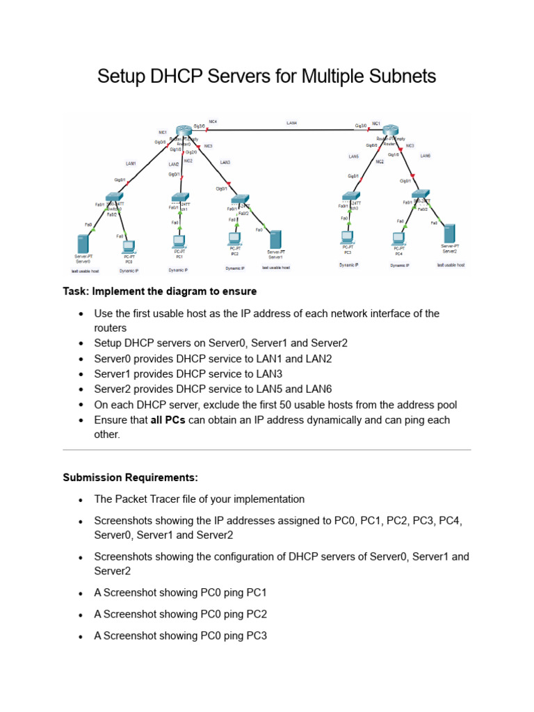 Configure DHCP for Multiple Subnets | PDF