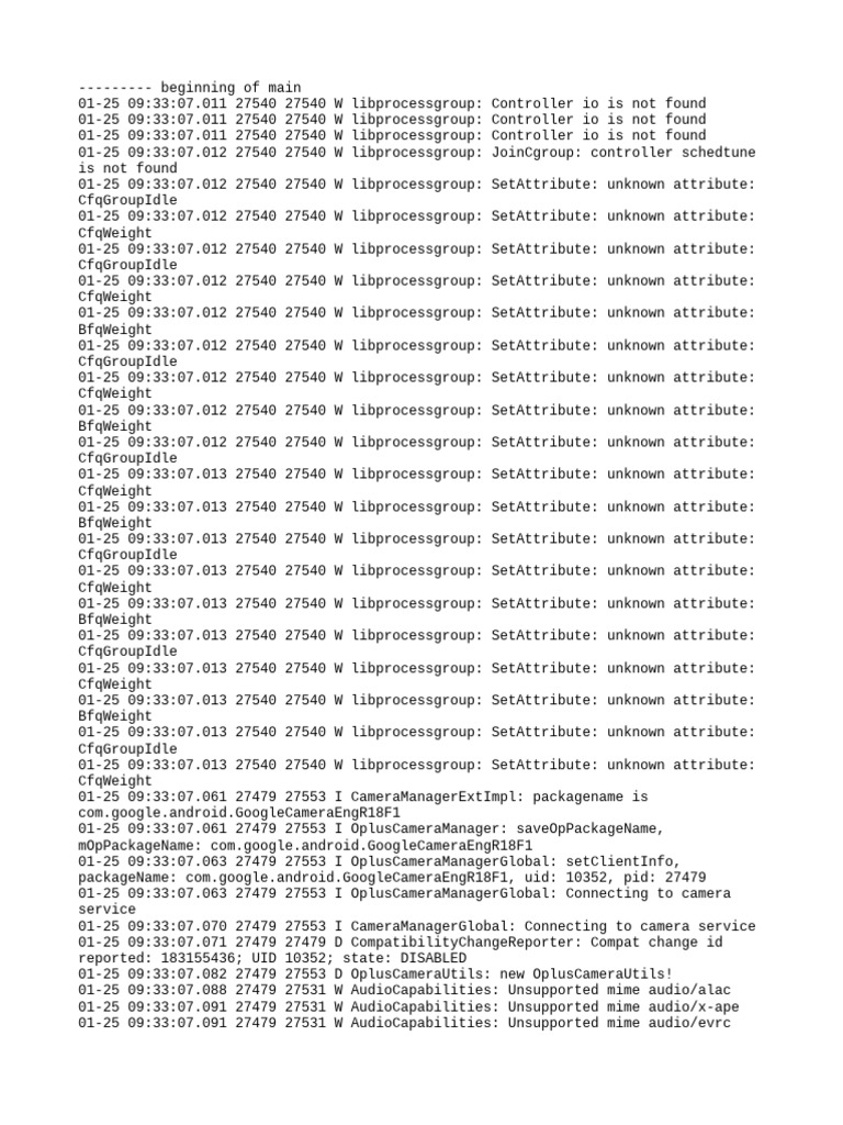 Oplus Camera Manager Log Analysis | PDF | Computing | Software