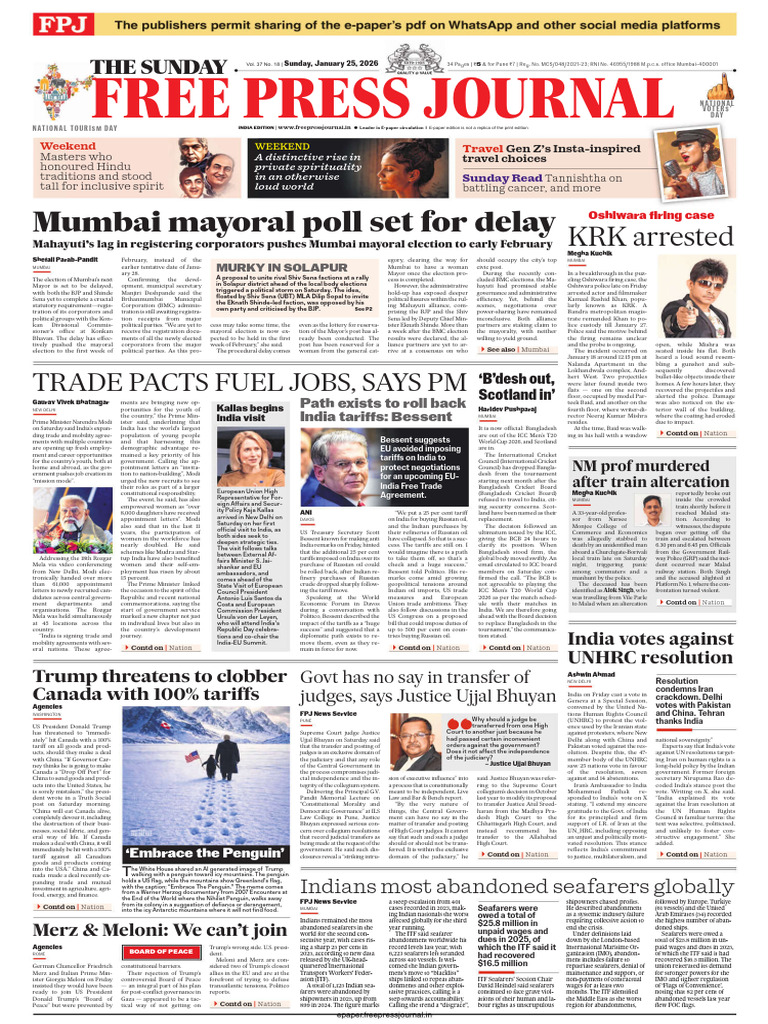 Free Press Journal 25-01-2026 | PDF