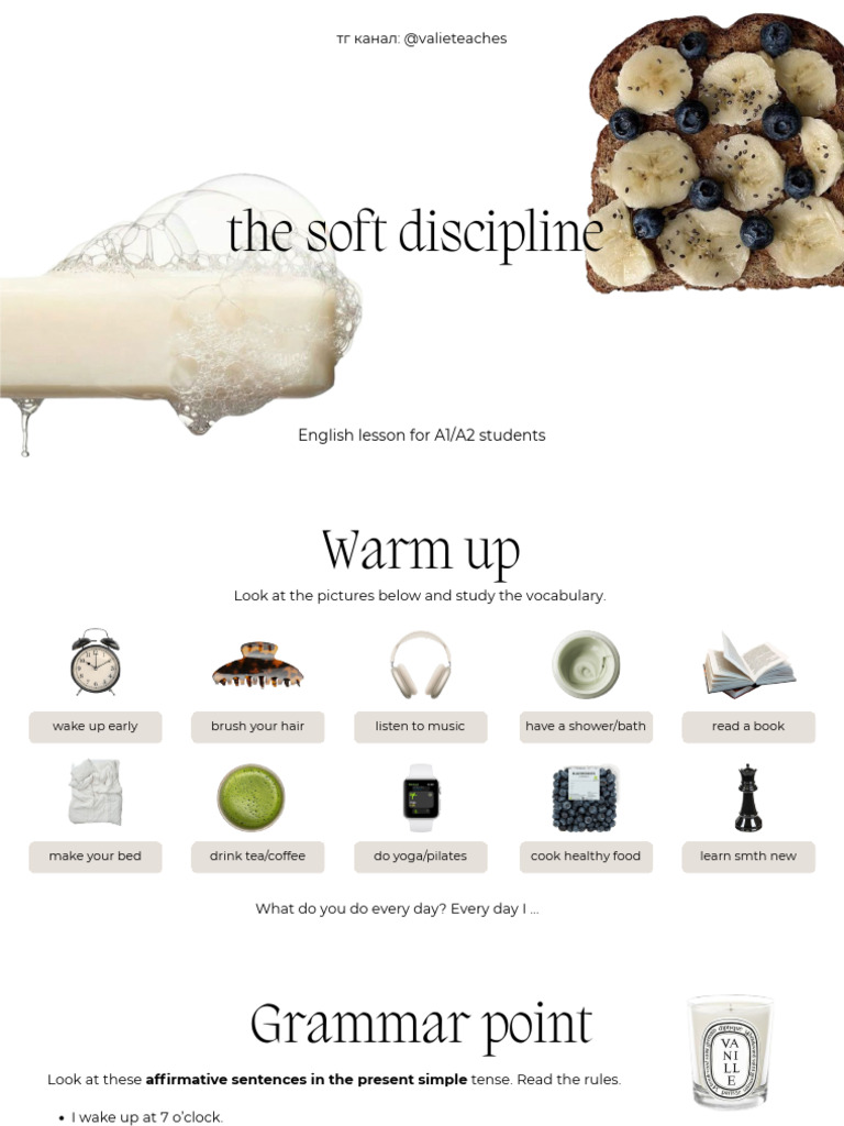 @Valieteaches the Soft Discipline A1A2 | PDF | Verb | Linguistics
