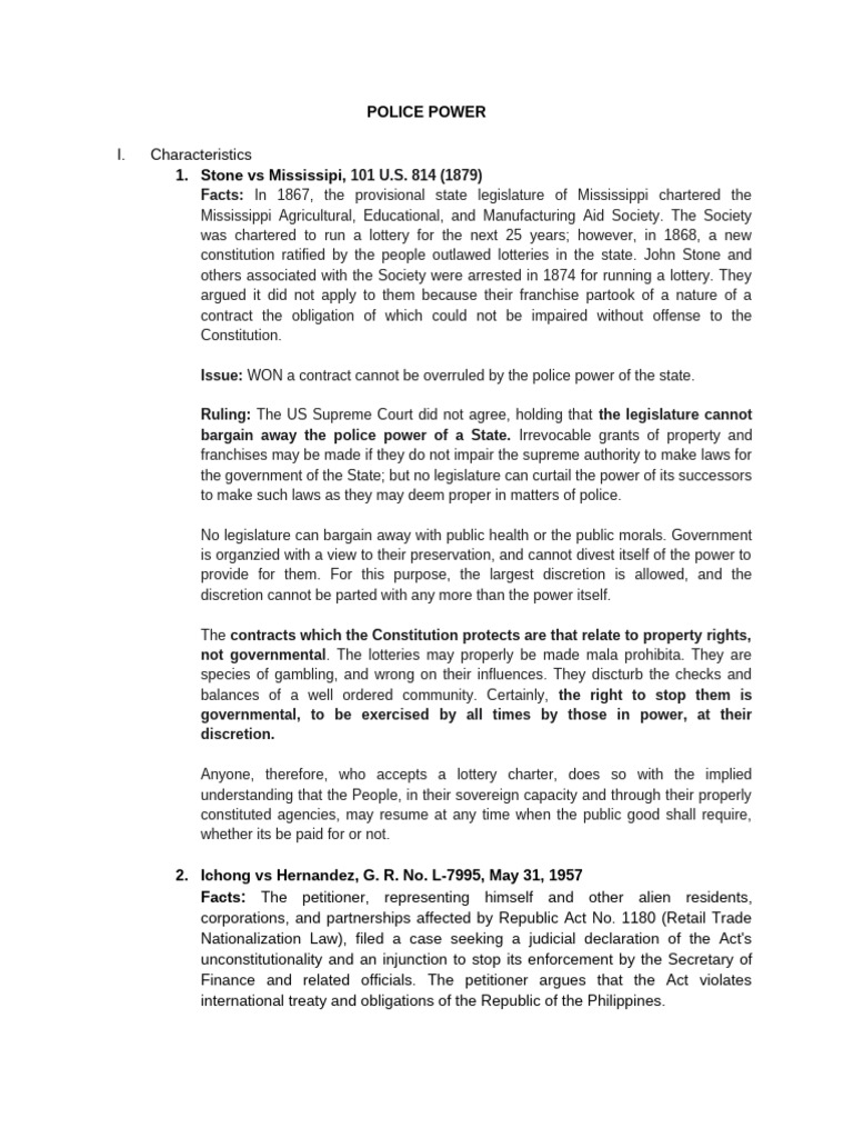 Understanding Police Power in Law | PDF | Police Power (United States ...