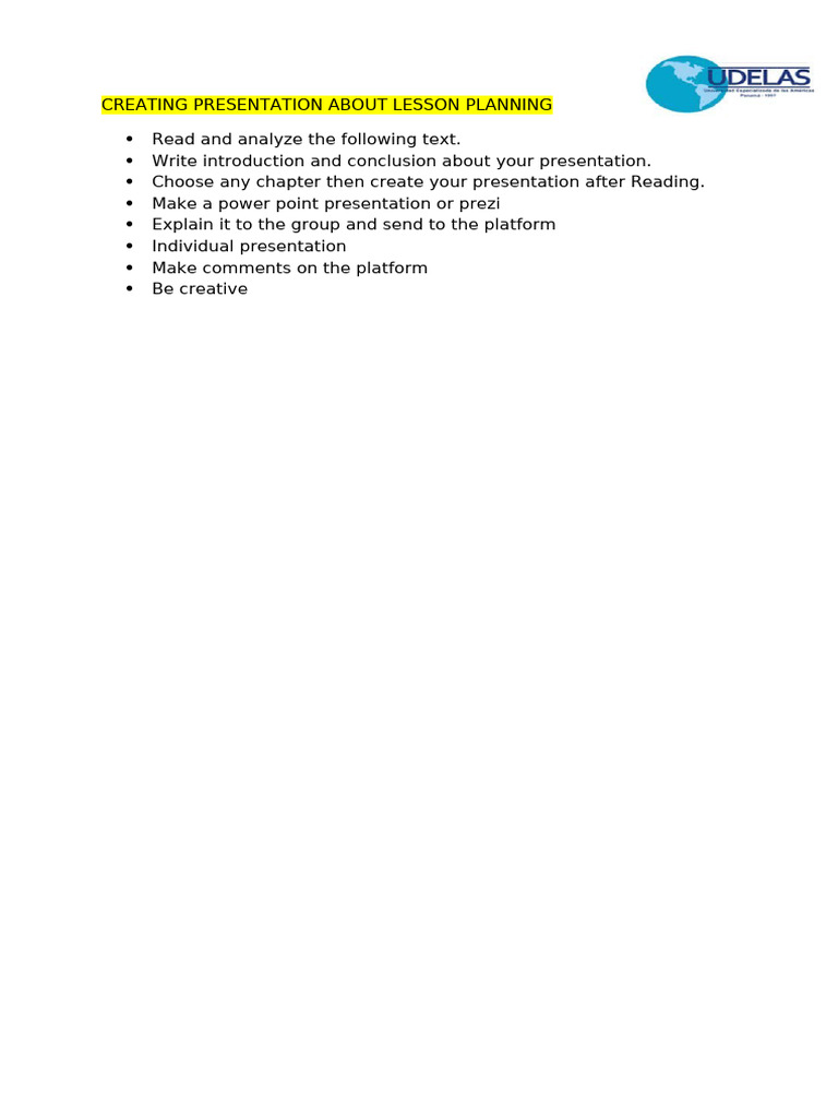 Lesson Planning Presentation Guide | PDF