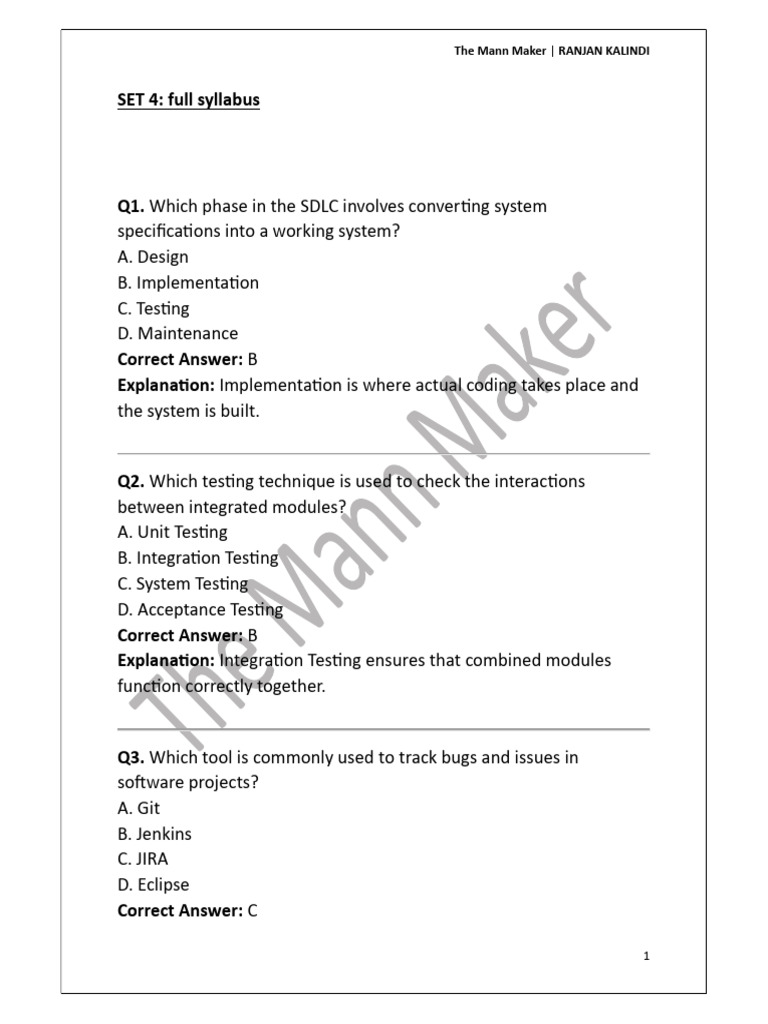 Software Development and Testing Quiz | PDF | Software Bug ...