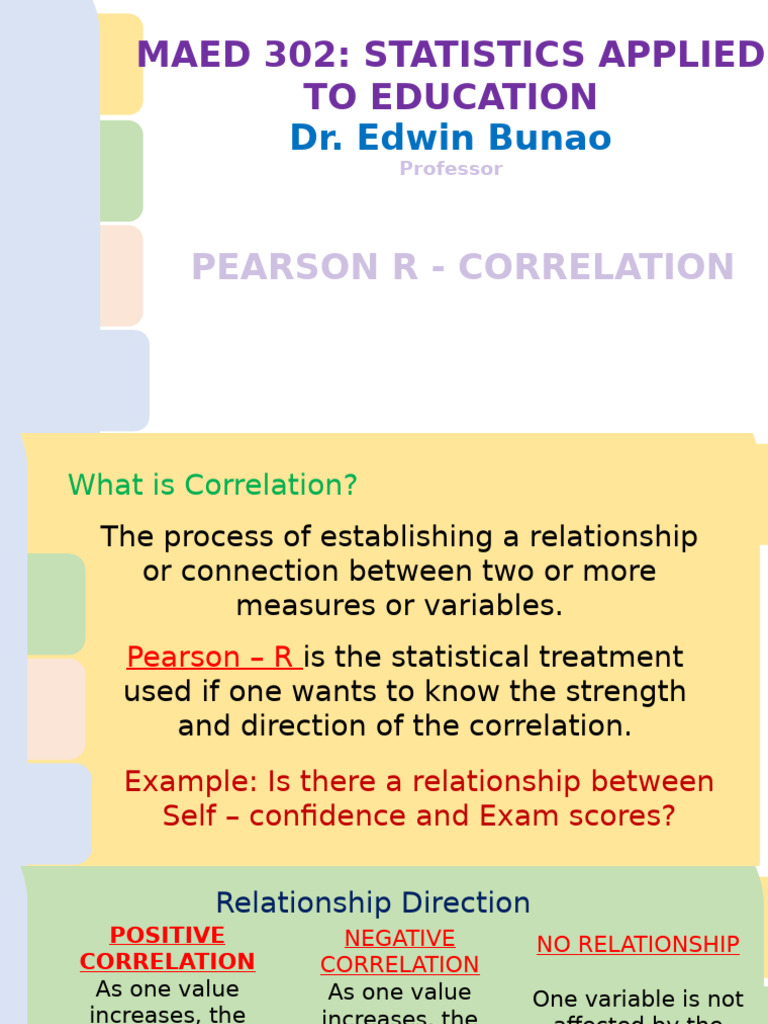 Understanding Pearson R Correlation in Education | PDF | Null ...