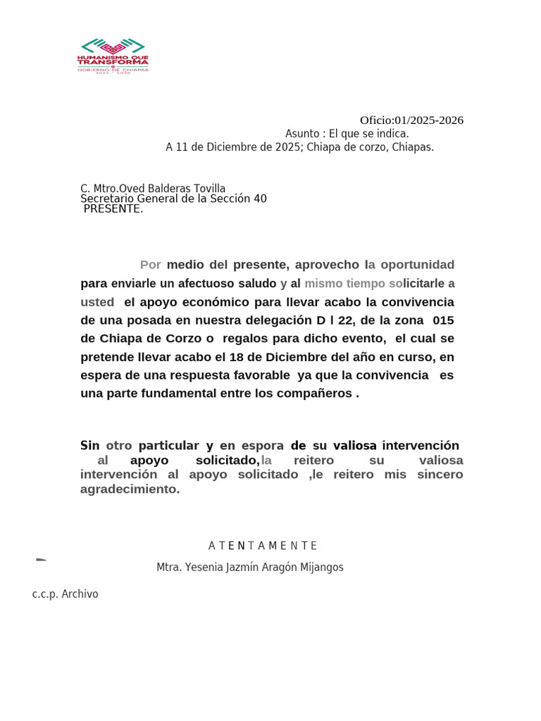 solicito apoyo | PDF