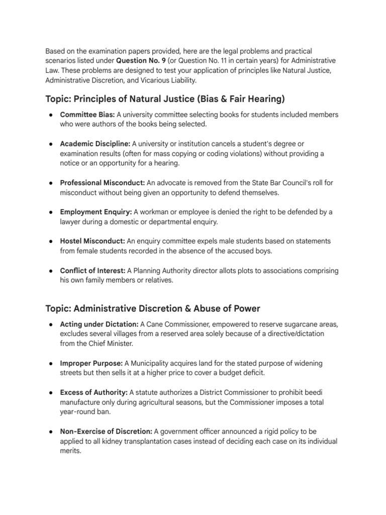 Administrative Law Question Problems | PDF | Tort | Justice