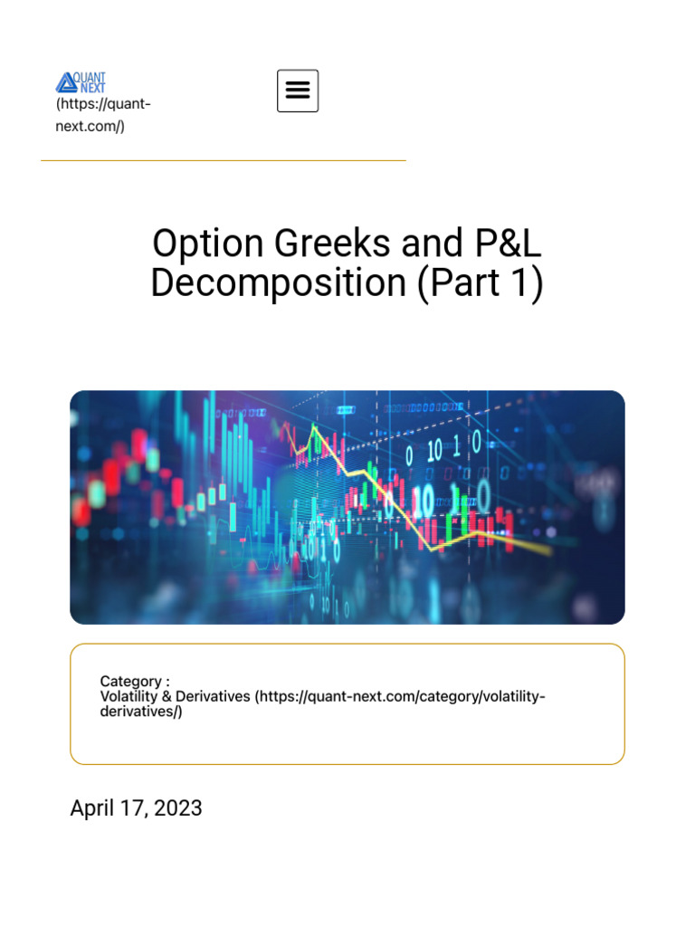 Option Greeks and P&L Analysis Guide | PDF | Greeks (Finance) | Option ...