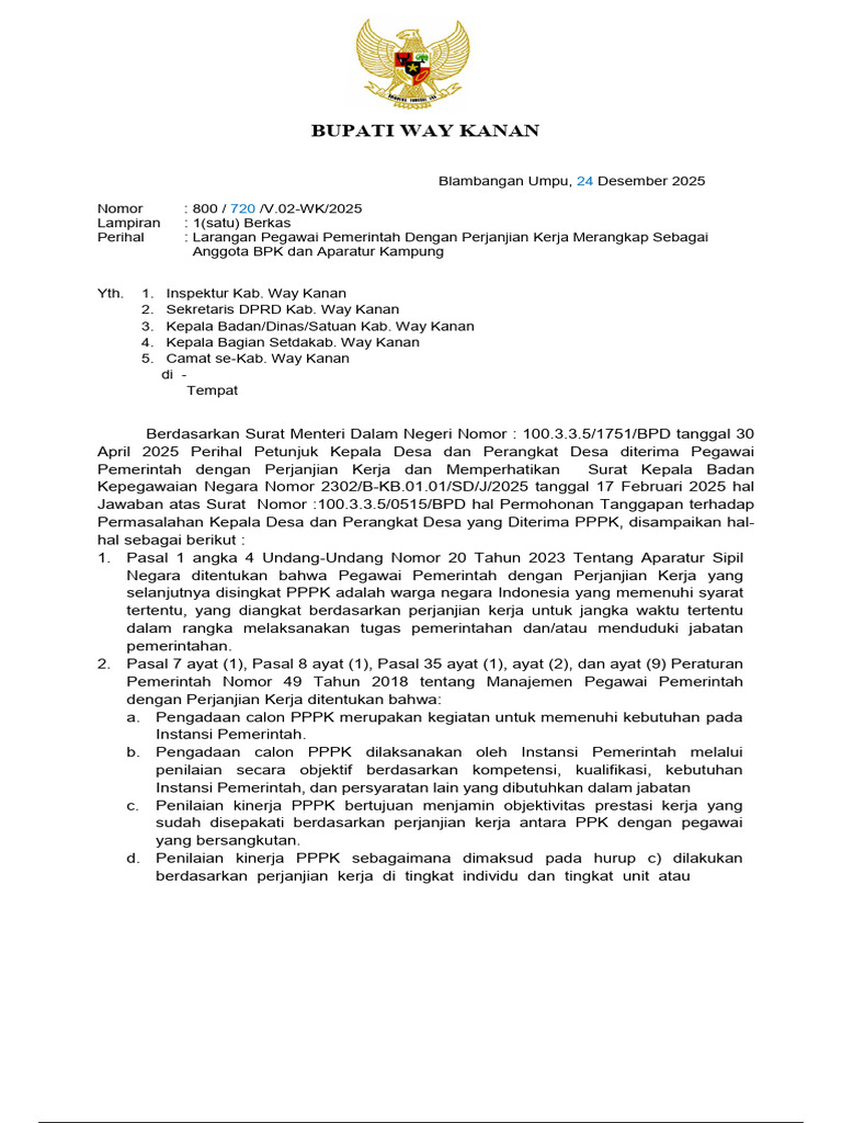 Larangan PPPK Merangkap Jabatan | PDF