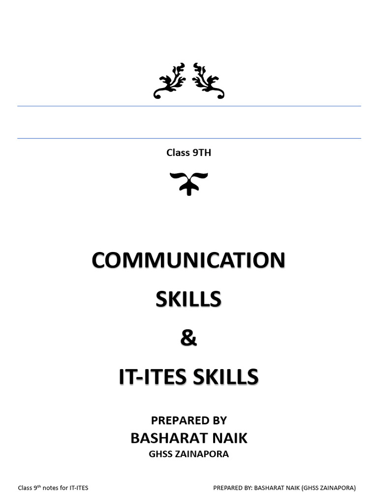 Class 9 IT-ITES Communication Skills Notes | PDF | Computer Data ...