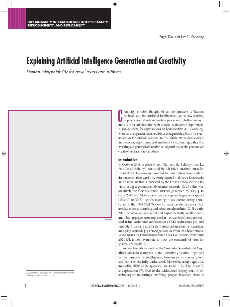 Explainability in Creative AI Systems | PDF | Artificial Intelligence ...