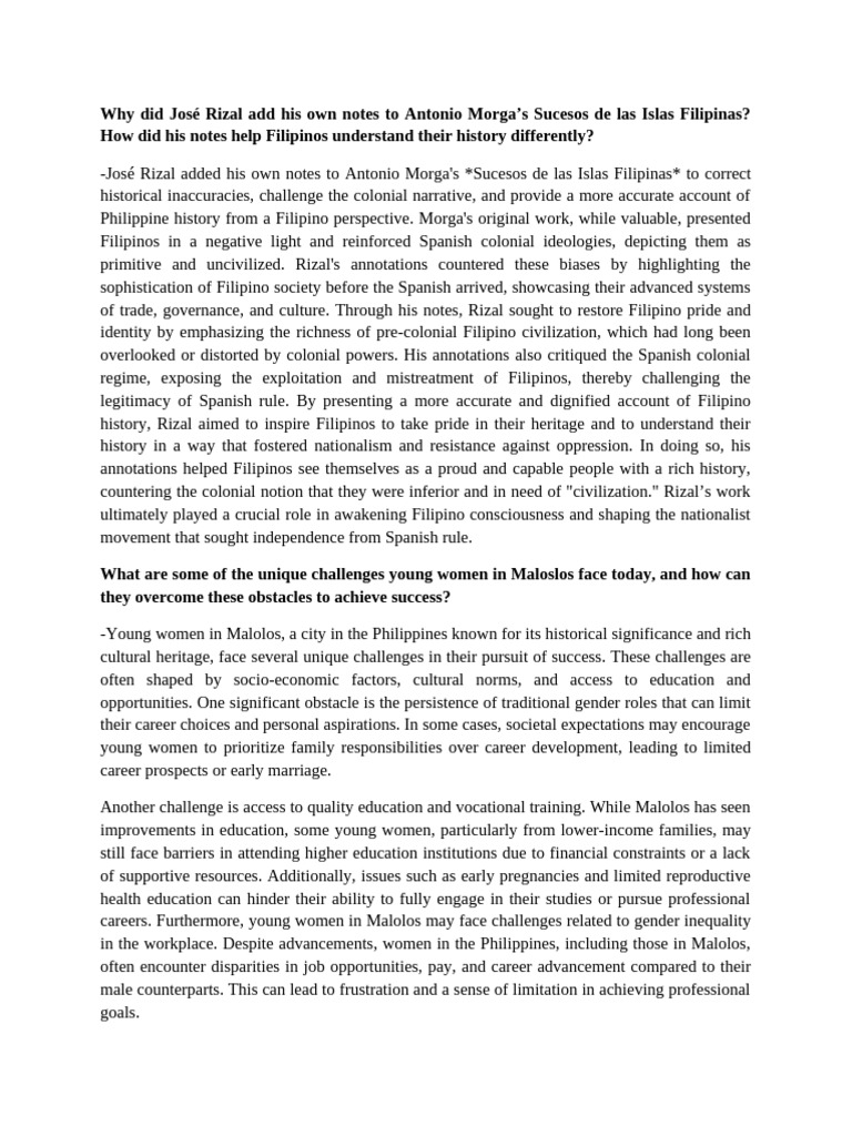 Rizal's Impact on Filipino History and Identity | PDF | Philippines ...