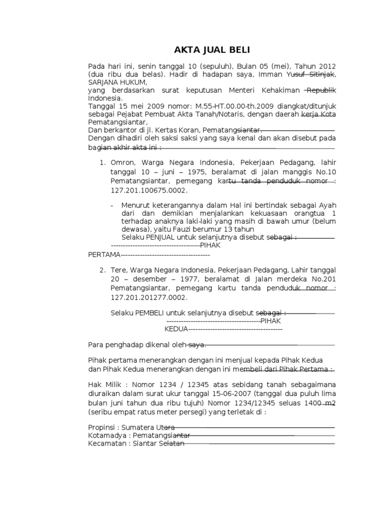 Akta Jual Beli Pdf